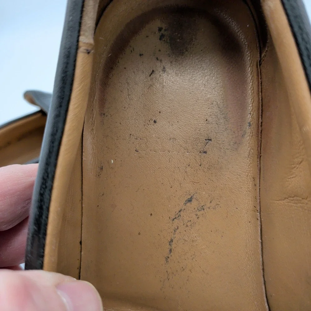 Bally Fisto Mens Black Leather Penny Loafers Size‎ 7.5 D Made in Italy Slip On